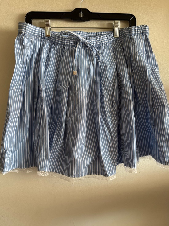 J. Crew Dresses & Skirts - J. Crew Blue Striped Drawstring Pleated Skirt